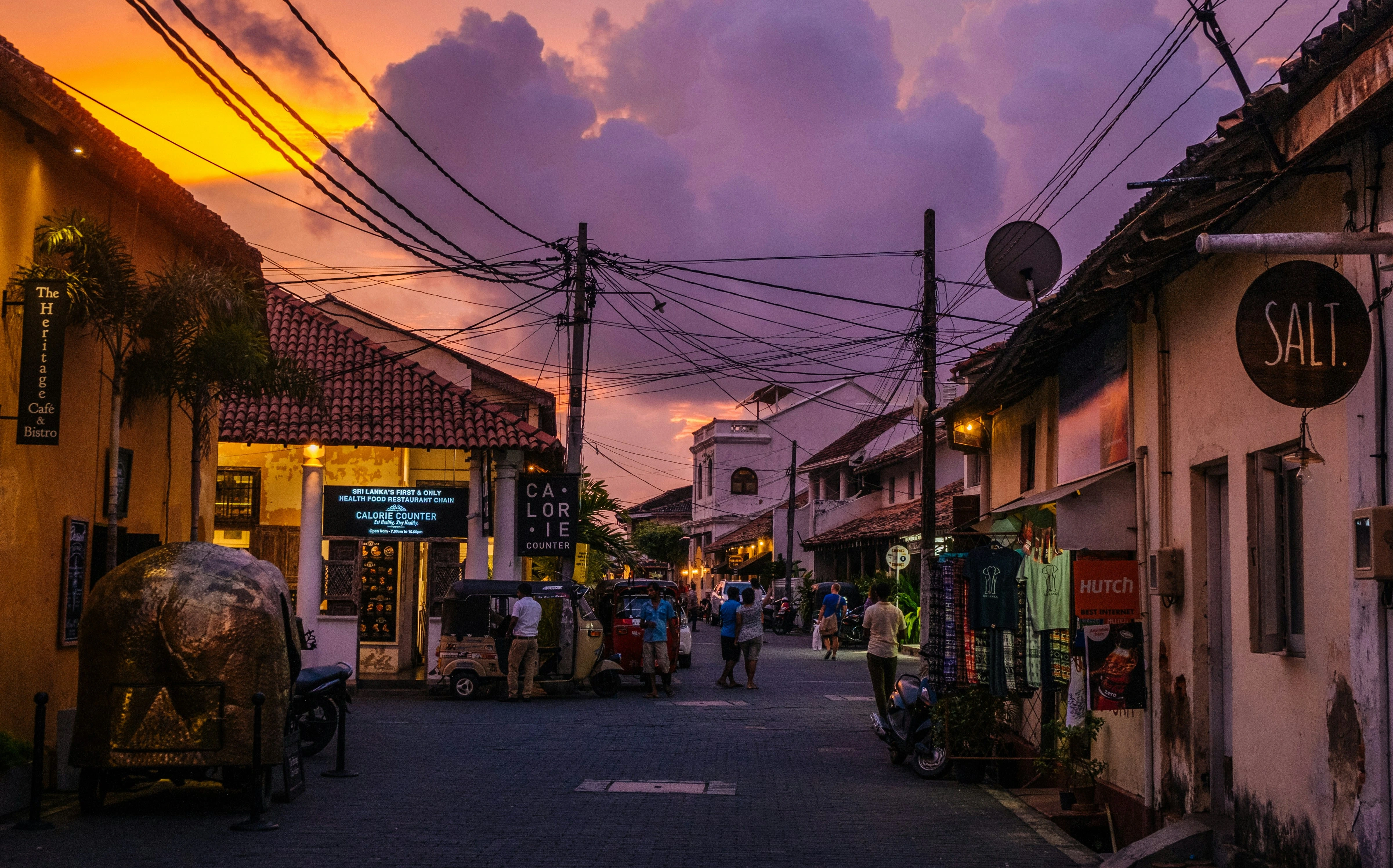Sunset along Galle Fort walls